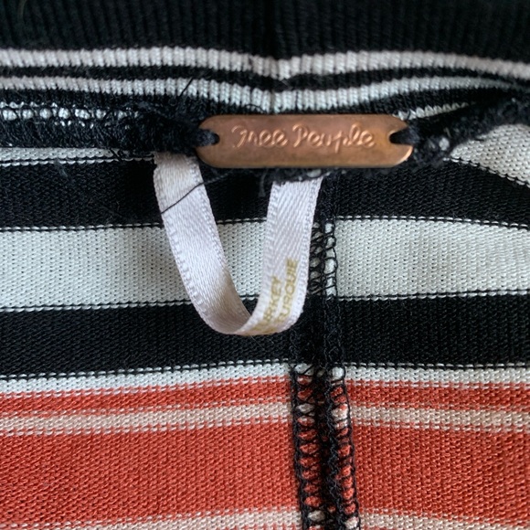 Free People small cowl neck/ off shoulder striped pullover top - Picture 3 of 5